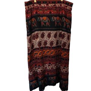 As HRO Boho Midi Printed A-Line Skirt